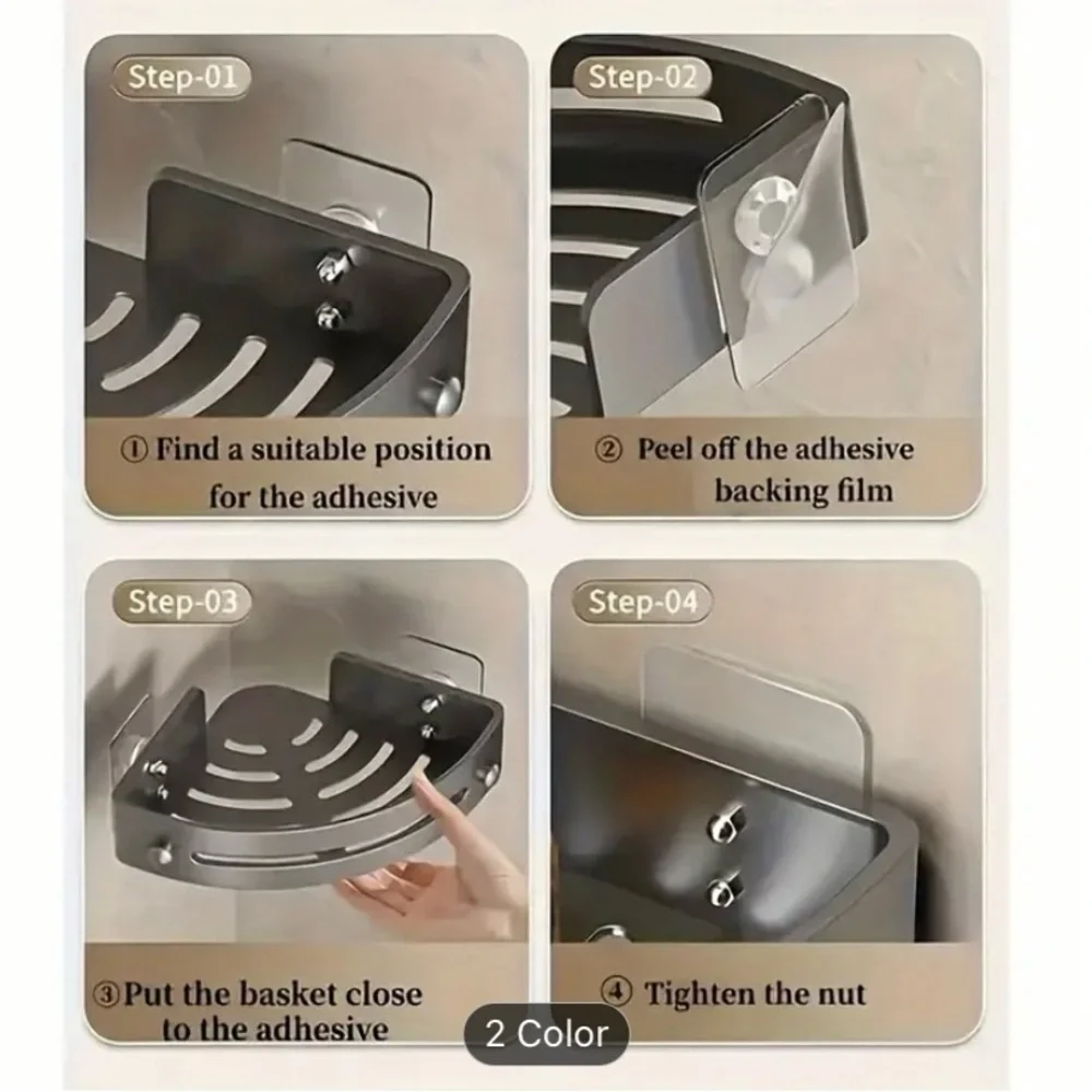 2pcs Bathroom Storage Rack, Corner Shower Caddy Organizer light weight